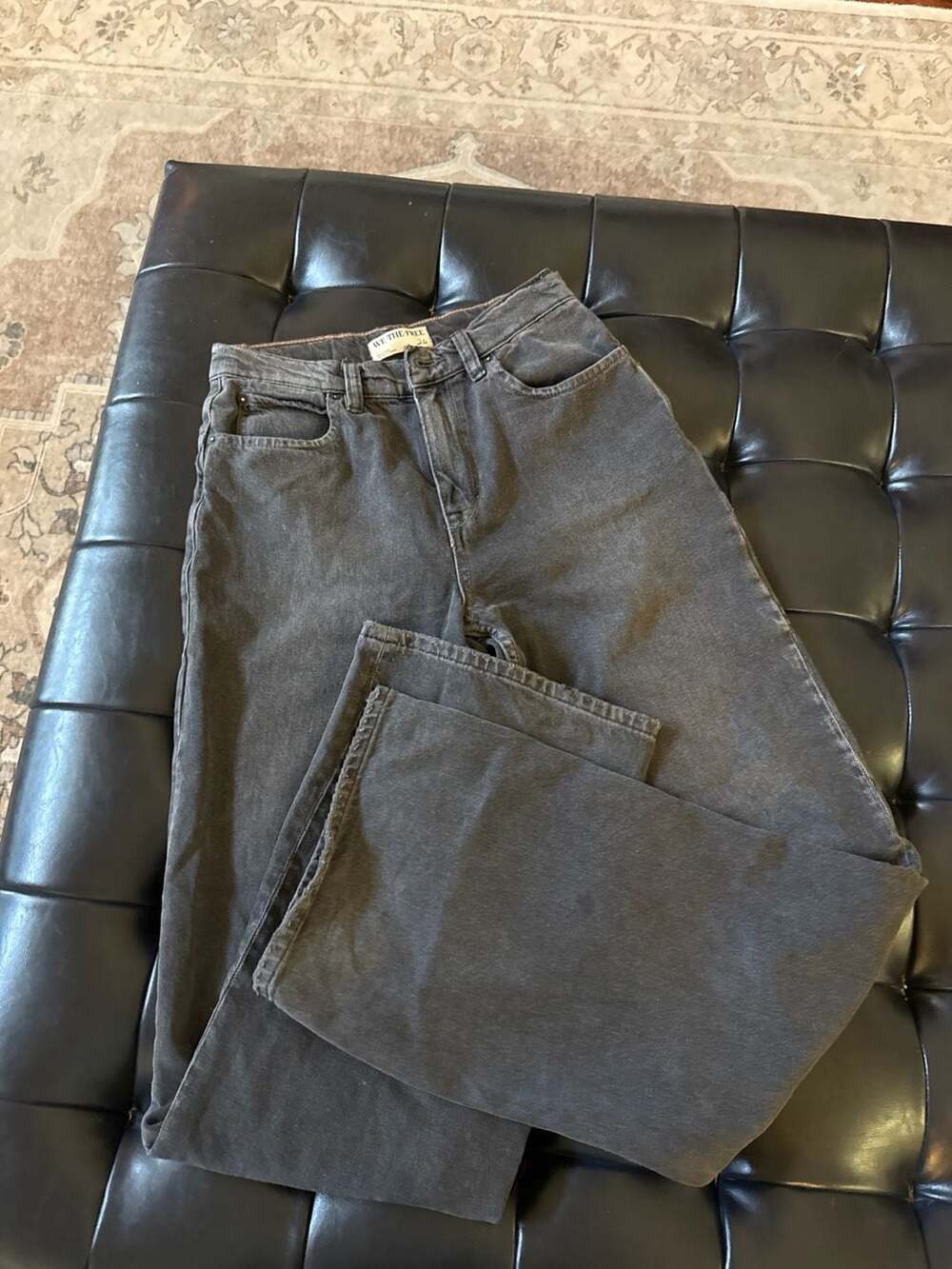 We The Free Free People Women's Size 26 Old West Slouchy Wide Leg Jeans in Washe